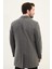 Düz Antrasit Slim Fit Mono Yaka Klasik Erkek Kaşe Kaban 4