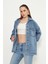 Oversize Kadın Jean Ceket Effect 3