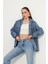 Oversize Kadın Jean Ceket Effect 6