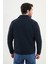 Desenli Lacivert Slim Fit Gömlek Yaka Kapitone Erkek Mont 4