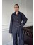 Çizgili Denim Premium Takım- Mavi 3