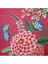 Pembe Zemin Botanik Çiçekler Tasarımlı Kırlent Kılıfı - 43 x 43 cm , Gizli Fermuarlı 2