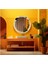 Dekorarif Desenli Yuvarlak Banyo-Salon Duvar Aynası 8 1