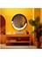 Dekorarif Desenli Yuvarlak Banyo-Salon Duvar Aynası 100 1