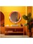 Dekorarif Desenli Yuvarlak Banyo-Salon Duvar Aynası 103 1