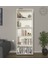 Modern 5 Raflı Kitaplık Dekoratif Kitaplık Beyaz 1