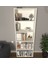Modern 5 Raflı Kitaplık Dekoratif Kitaplık Beyaz 3