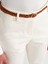 71637 Örgü Kemerli Chino Pantolon-Beyaz 3