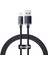 Crystal Shine Fast Charging 2.4A Lightning Kablo 1.2m-Siyah 1