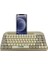 Bluetooth Klavye Renkli Retro Kablosuz Klavye Daktilo Görünümlü Tuş Tasarımı Şık ve Kullanışlı Telefon Koyma Gözü Pilli Türkçe Q Klavye Sw-05 (Krem) 2