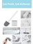 Silikon Banyo Tuvalet Klozet Temizleme Fırçası Ayaklı ve Yapışkanlı Tutucu Set Beyaz S- 574 2