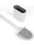 Silikon Banyo Tuvalet Klozet Temizleme Fırçası Ayaklı ve Yapışkanlı Tutucu Set Beyaz S- 574 3