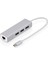 Type C Ethernet 1000MBPS - 1 Gigabit RJ45 Adaptör ve 3 USB Bağlantı Noktası 3.0 Data Hub MacBook Air/pro iMac Acer Hp ile Uyumlu - Gümüş 1