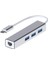 USB Tip C Ethernet 1000MBPS - 1 Gigabit RJ45 Adaptör ve 3 USB Bağlantı Noktası 3.0 Data Hub MacBook Air/pro iMac Acer Hp ile Uyumlu - Gümüş 1