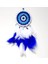 Nazar Boncuğu Desenli Bol Kuş Tüylü Beyaz Renk Dream Catcher El Yapımı Duvar Dekoru Tdrtr 1