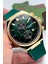 LC07854.177 Yeşil Renk Silikon Kordon Gold Renk Çelik Kasa Erkek Kol Saati ZMLC004 4