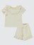 Kız Bebek Şortlu Takım 6-18 Ay Ekru 1