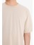 Oversize Geniş Kalıp Bisiklet Yaka Basic Düz Kısa Kollu Tişört E6885AXNS 5