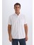 %100 Pamuk Regular Fit Polo Yaka Oxford Yazlık Kısa Kollu Beyaz Gömlek D7419AX25SM 4
