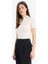 Slim Fit Dar Kesim Fitilli Kaşkorse Kısa Kollu Polo Beyaz Tişört C6249AX25SP 3