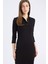 Bodycon Vücudu Saran Polo Yaka Basic Düz Fitilli Kaşkorse Yarım Kollu Midi Elbise E2245AX25SP 5