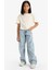 Kız Çocuk Baggy Fit Geniş Bol Paça Jean Pantolon E1742A825SM 1