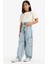 Kız Çocuk Baggy Fit Geniş Bol Paça Jean Pantolon E1742A825SM 2