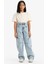 Kız Çocuk Baggy Fit Geniş Bol Paça Jean Pantolon E1742A825SM 4