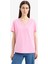 Regular Fit V Yaka Basic Düz Penye Kısa Kollu Pembe Tişört W9578AZ25SP 1