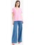 Regular Fit V Yaka Basic Düz Penye Kısa Kollu Pembe Tişört W9578AZ25SP 2