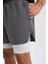 fit Slim Fit Dar Kesim Sporcu Penye Taytlı ŞORT E2760AX25SM 5