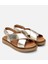 01SAH306940A540 KADIN Deri Gold Ayarlanabilir Düz Sandalet 2