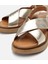 01SAH306940A540 KADIN Deri Gold Ayarlanabilir Düz Sandalet 3