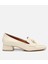 01ayh304000a400 Kadın Deri Ekru Tokalı Kalın Topuklu Klasik Loafer 1