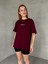 T-921 Bordo The Brand Yazılı Enjeksiyon Baskı Bisiklet Yaka Tişört 1