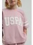 US2091 Soft Pembe Pamuklu Kız Çocuk Kısa Kollu Bermuda Takım 2