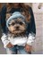 Kadın Uzun Kollu Bisiklet Yaka Köpek Baskılı Şardonlu Dalgıç Bluz 2
