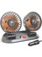 24V Araba Fanı Çift Kafalı Fan Taşınabilir Otomatik Soğutma Fanı Soğutma Büyük Rüzgar Elektrikli Fan Araba Katlanır Fan (Yurt Dışından) 1