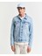 Erkek Mavi Regular Fit Klasik Yaka Denim Ceket 7006514.993 1