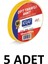 5 Adet 12 mm x 25 Metre Çift Taraflı Bant 2