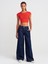 71802 Pileli Geniş Denim Pantolon-Lacivert 1