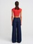 71802 Pileli Geniş Denim Pantolon-Lacivert 2