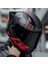 Rapıd 2 Race Raven Mat Siyah-Kırmızı Kapalı Motosiklet Kaskı Siyah Camlı 2
