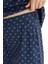 Kadın Kısa Kol Önden Düğmeli Lacivert Pijama Takımı C9T3N8O15 4