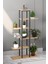Zigzag Tasarımlı 4 Raflı Dekoratif Çiçeklik 150cm Ceviz 1