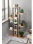 Zigzag Tasarımlı 4 Raflı Dekoratif Çiçeklik 150cm Ceviz 3