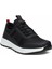 6016-25 Deri Slip-On Anatomik Erkek Sneaker Siyah Beyaz 1