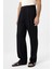 Siyah Keten Karışımlı Erkek Baggy Pantolon 3