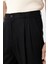 Siyah Keten Karışımlı Erkek Baggy Pantolon 4