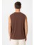 Kahve Relaxed Fit Erkek Kolsuz T-Shirt 5